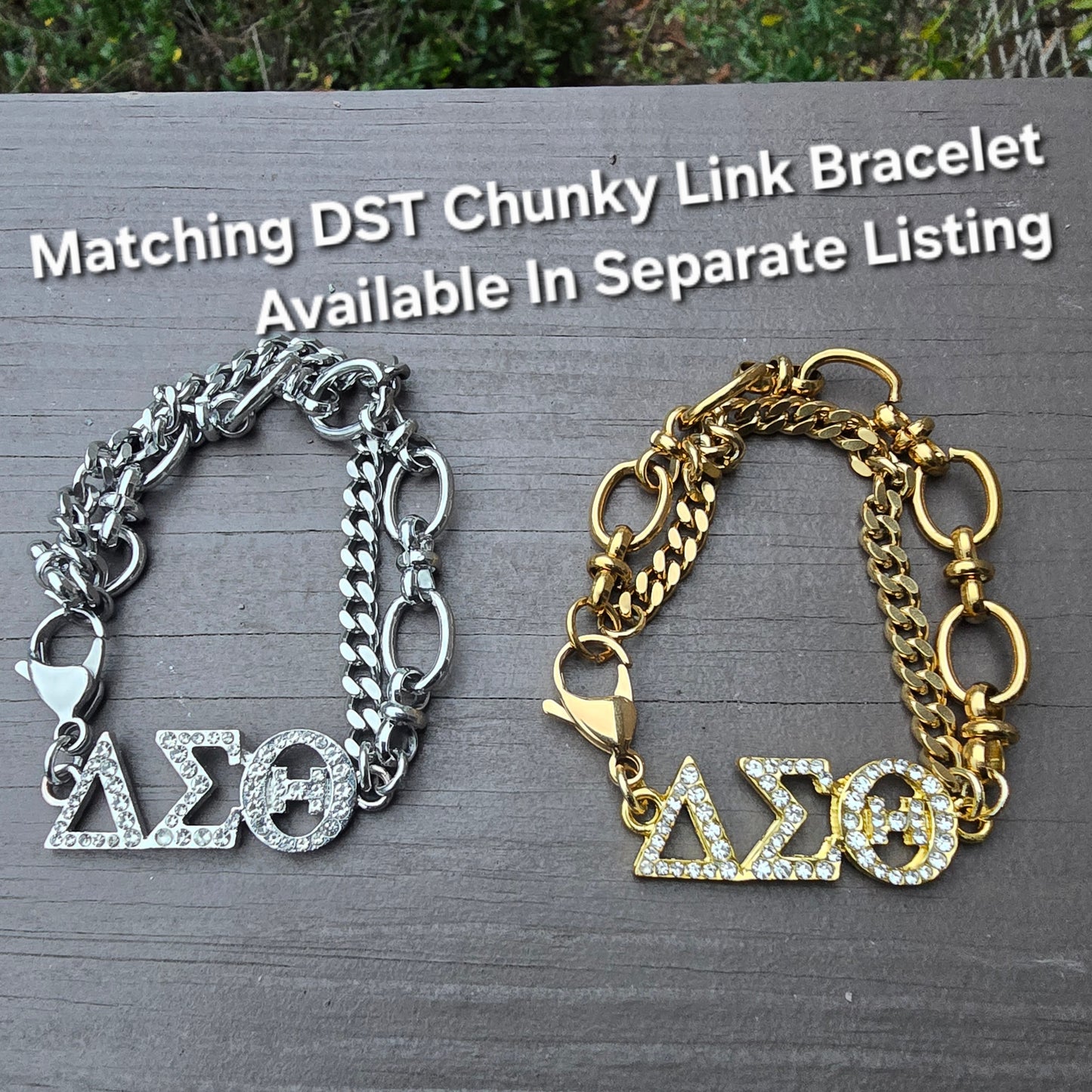 Delta Sigma Theta Greek Letter Chunky Link Sorority Necklace