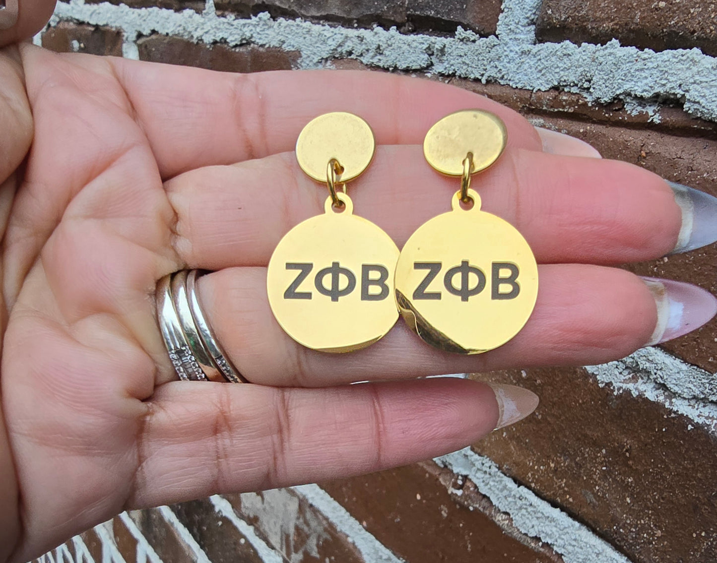 Zeta Phi Beta Dangling Earrings - Z Phi B Earrings - Zeta Phi Beta earrings - Sorority Jewelry - Jewelry - FREE SHIPPING