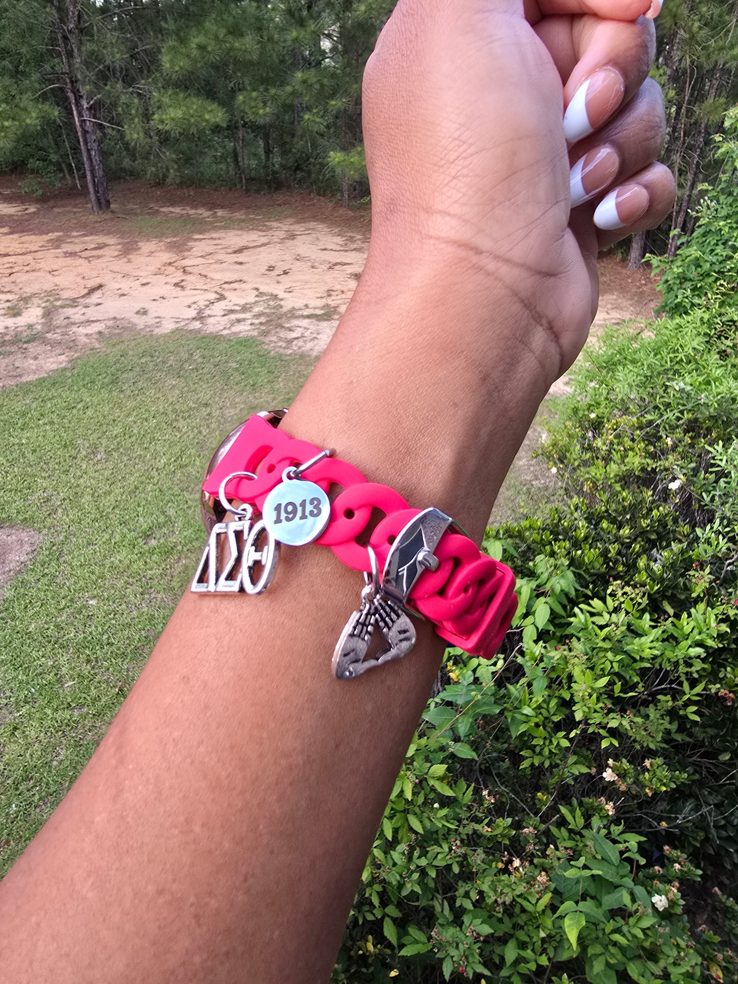 Delta Sigma Theta Silicone Apple Watch Band - Delta Sigma Theta Apple Watch Band- Sorority Watch Band - DST Watch Band - Delta Watch Band