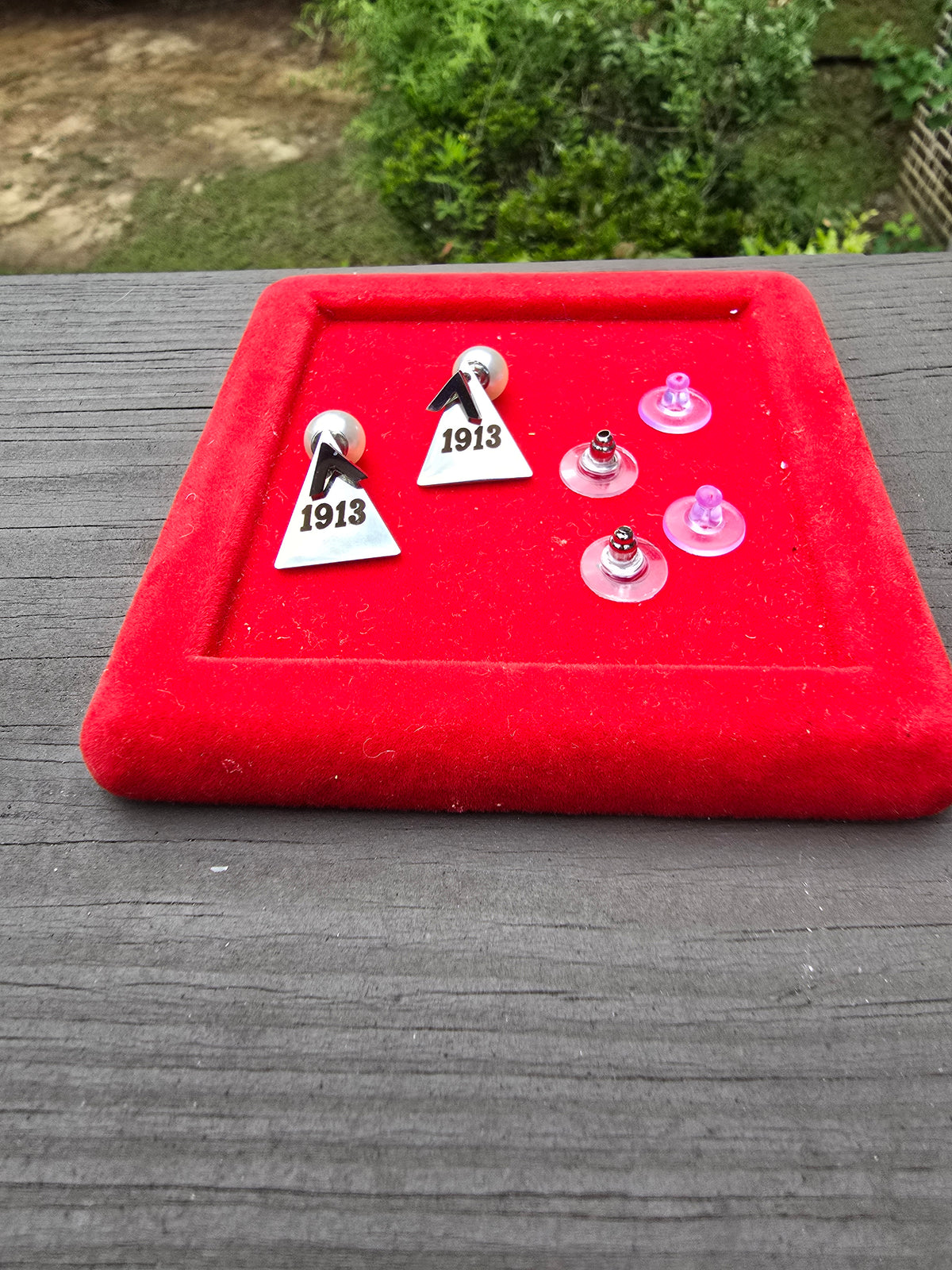 Delta Sigma Theta Sorority 1913 earrings available in silver and gold