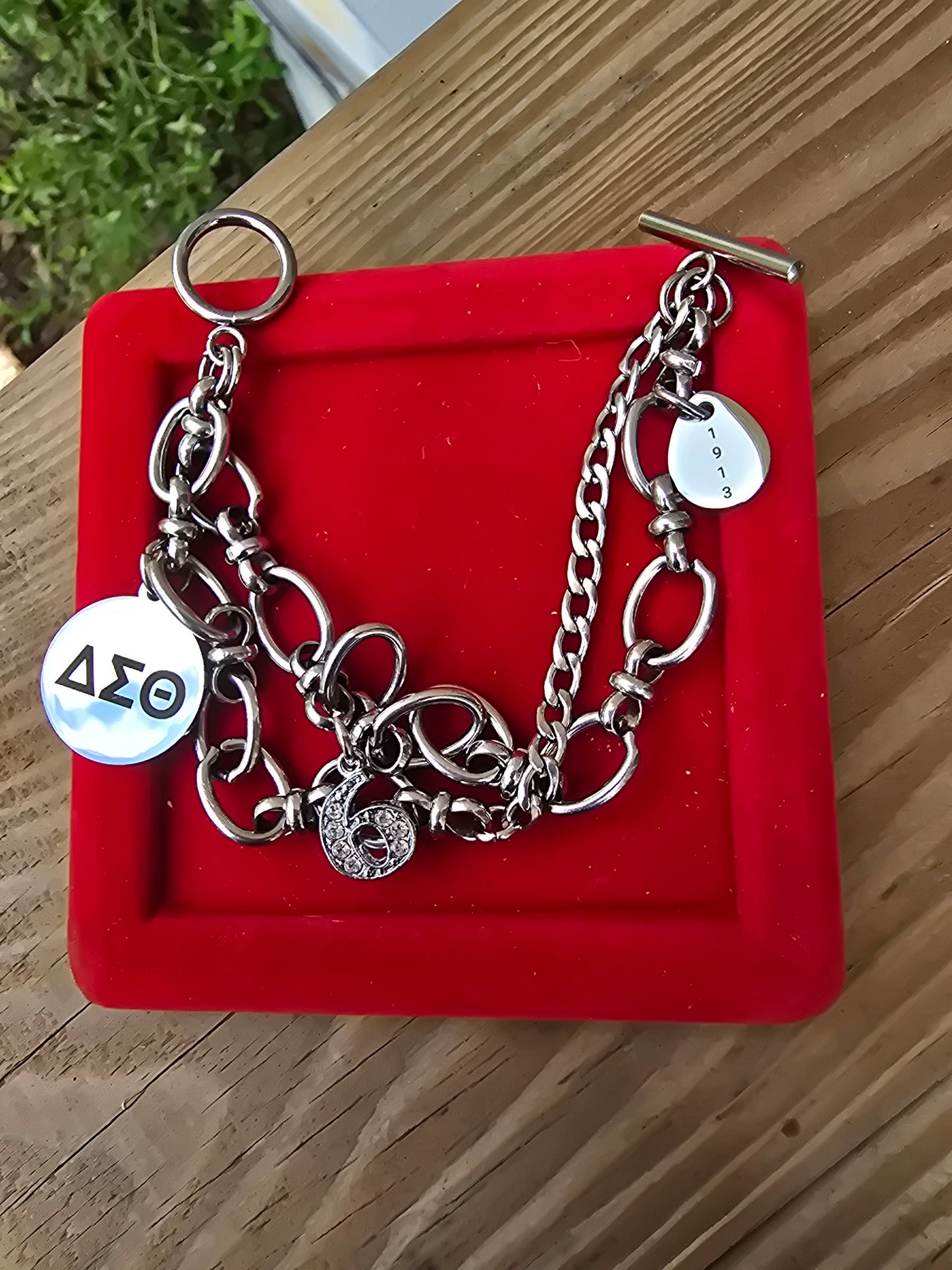 Delta Sigma Theta Sorority Bracelet Available In Gold & Silver