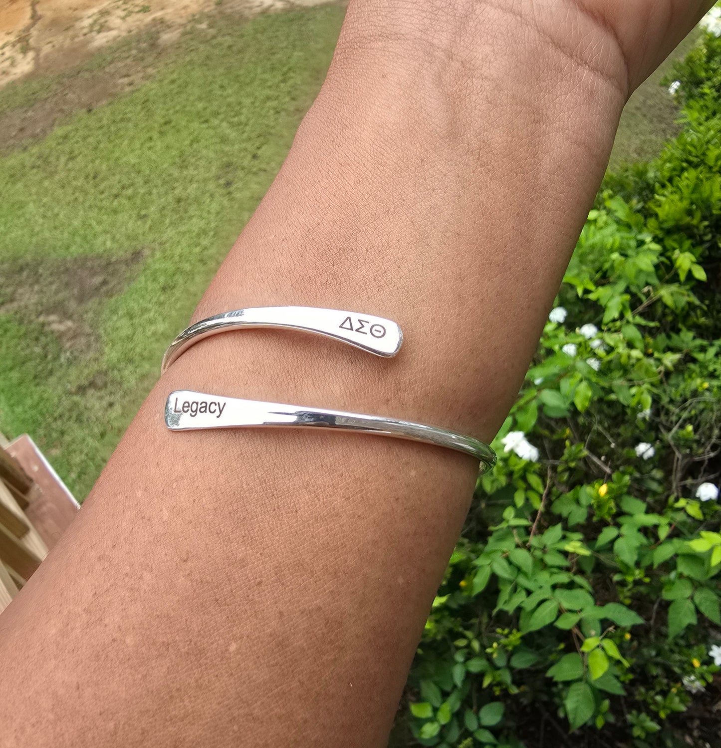 Delta Adjustable Sorority Cuff Bracelet Available In Gold and Silver