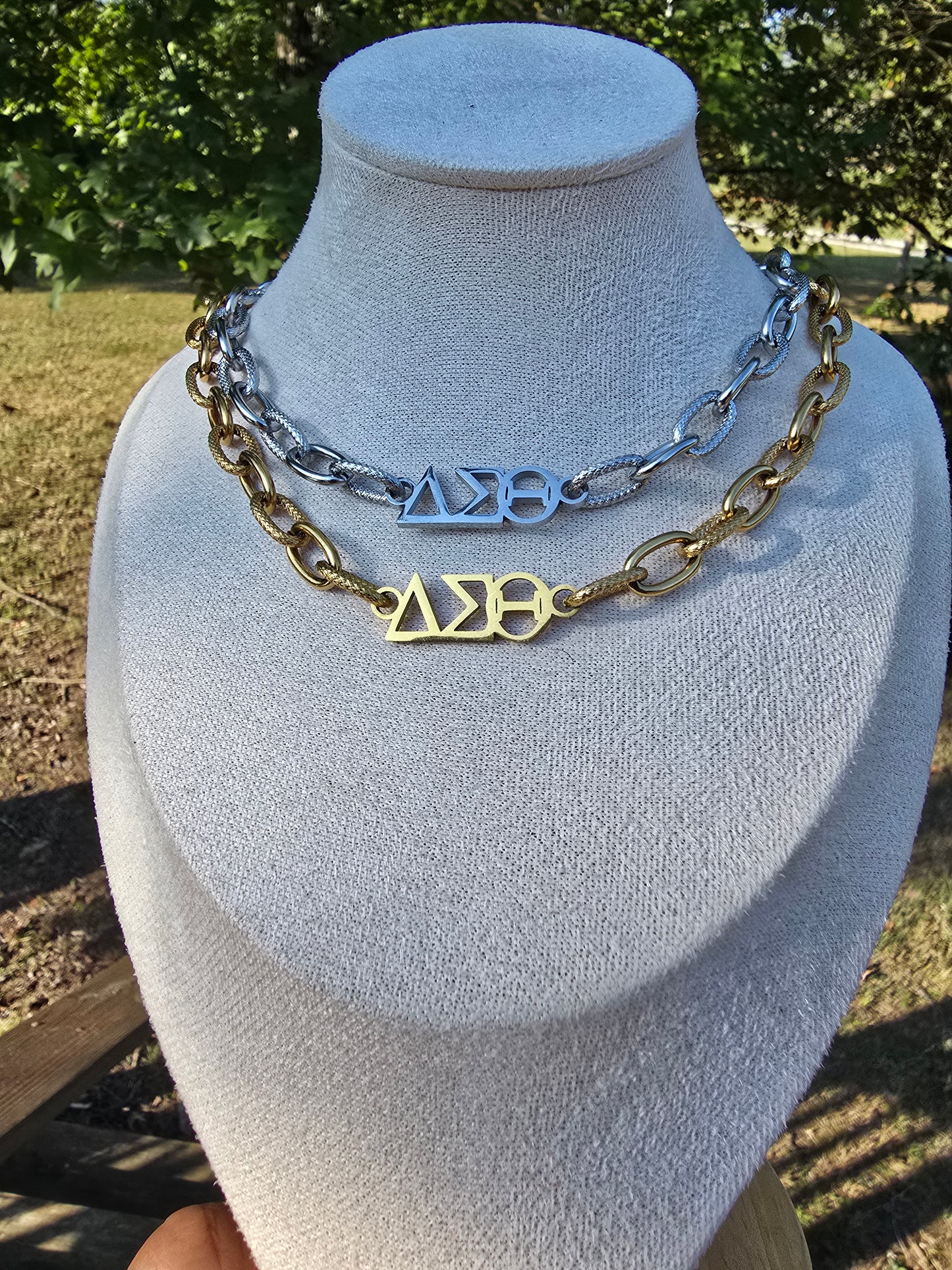 Delta Sigma Theta Greek Letter Chunky Link Sorority Necklace