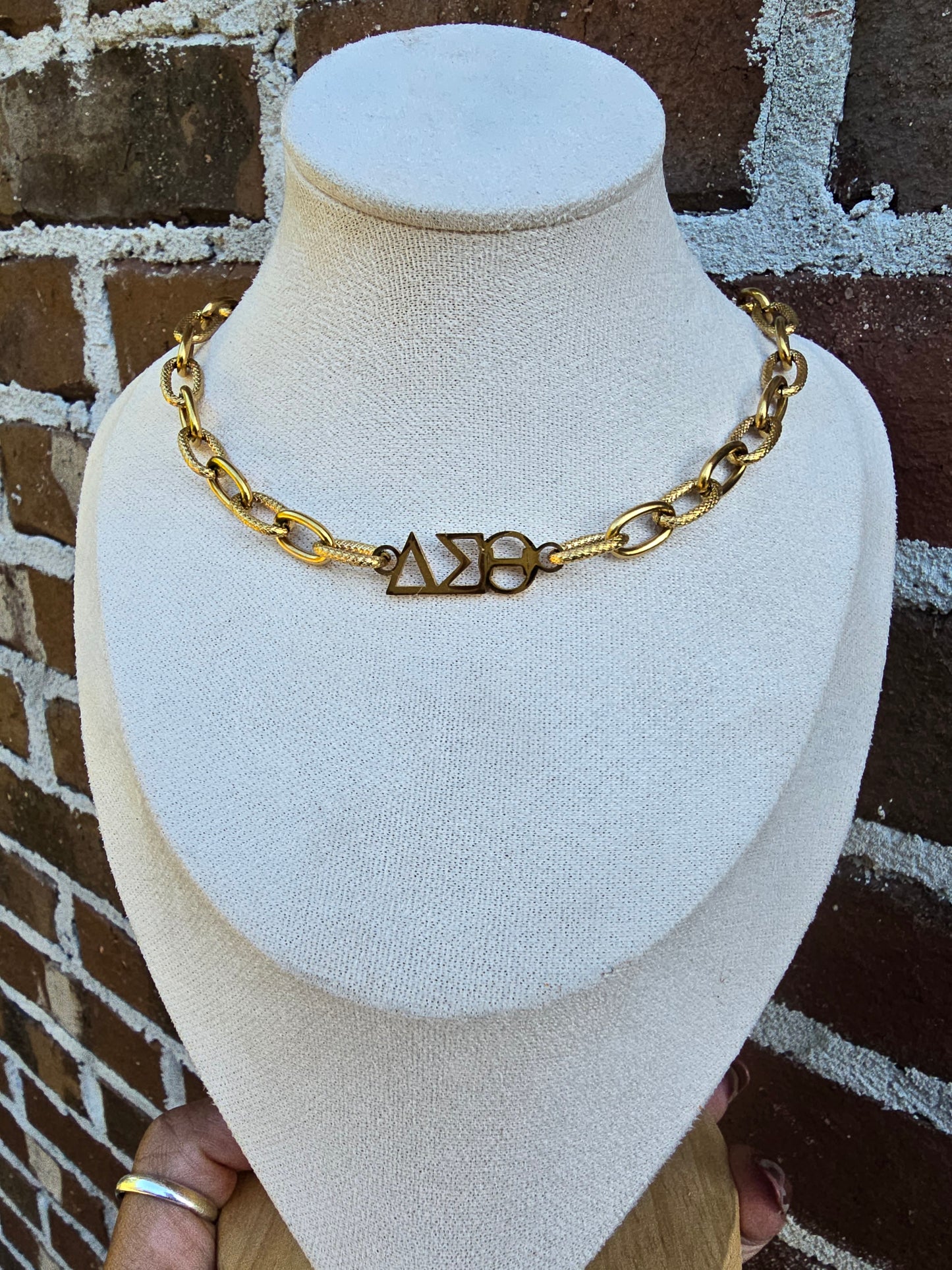 Delta Sigma Theta Greek Letter Chunky Link Sorority Necklace