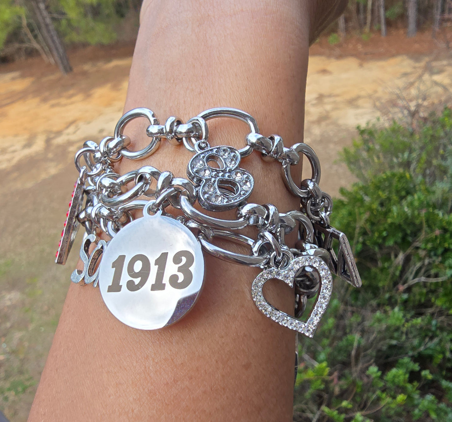 Stainless Steel Link Delta Watch Band - Delta Sigma Theta Watch Band - Sorority Watch Band - DST Watch Band - Delta Apple Watch Band (please message with line number if would like added to design)