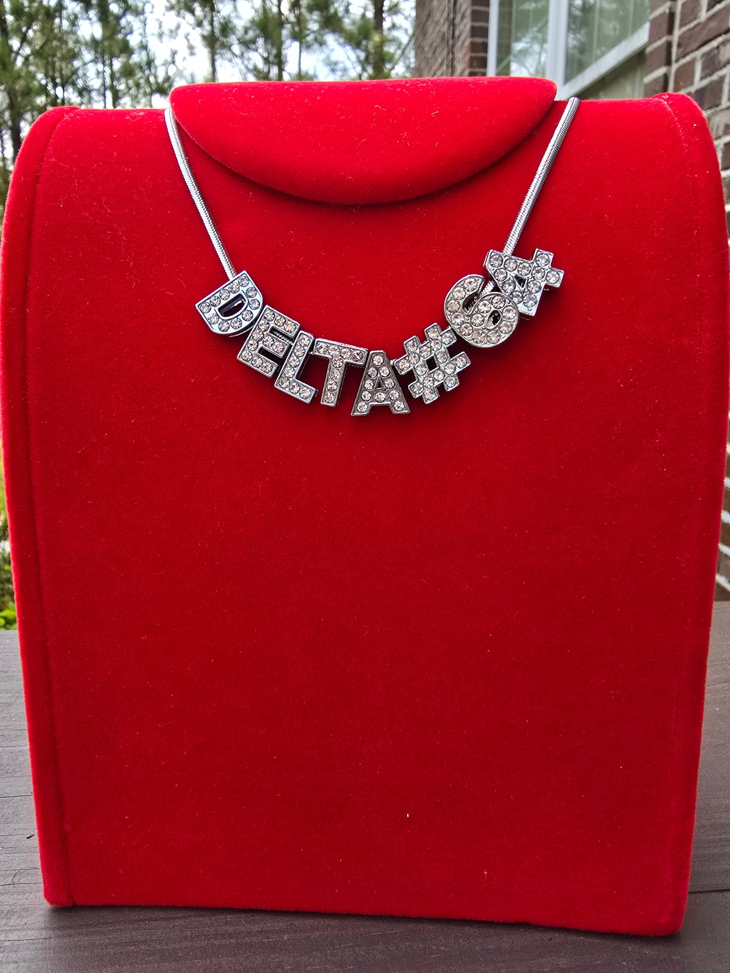 Personalized Delta Sigma Theta Bling Line number necklaces - Line Number Custom Necklace - Delta Line number necklace