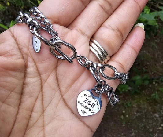 Zeta Phi Beta Tiffany Inspired Bracelet - 1920 - Zeta Bracelet - Sorority Bracelet - Z Phi B Bracelet - Divine Nine - Sorority Jewelry - HBCU bracelet