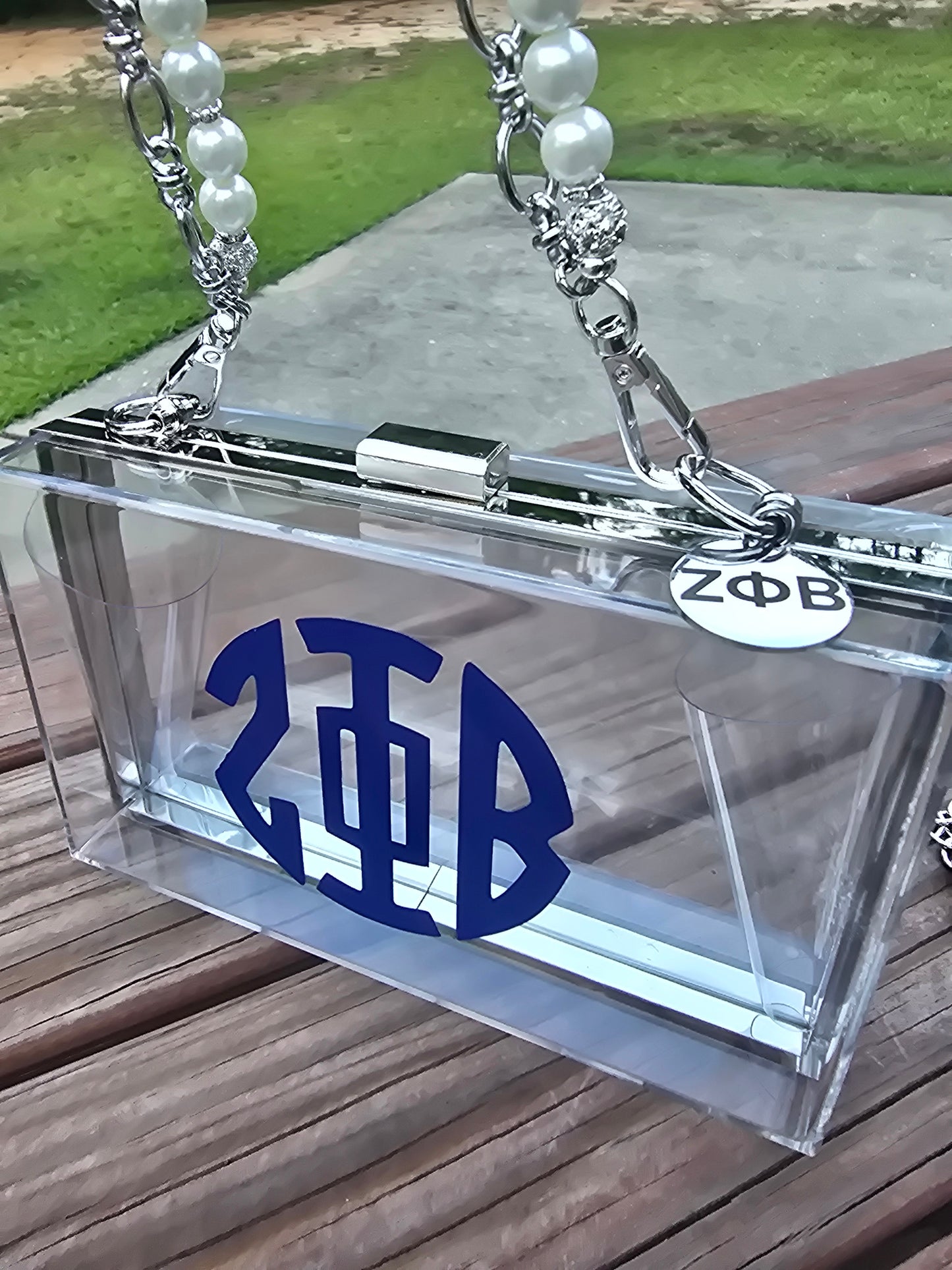 Zeta Phi Beta Handbag - Zeta Phi Beta Crossbody - Z Phi B Clutch Handbag - Sorority Purse - Zeta Stadium Purse