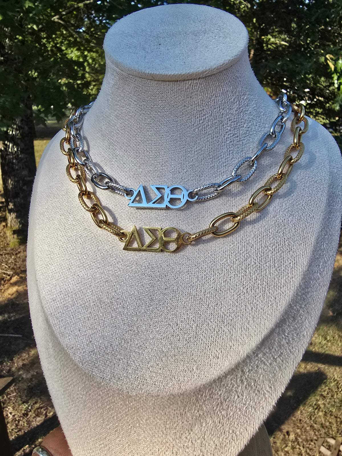 Delta Sigma Theta Greek Letter Chunky Link Sorority Necklace
