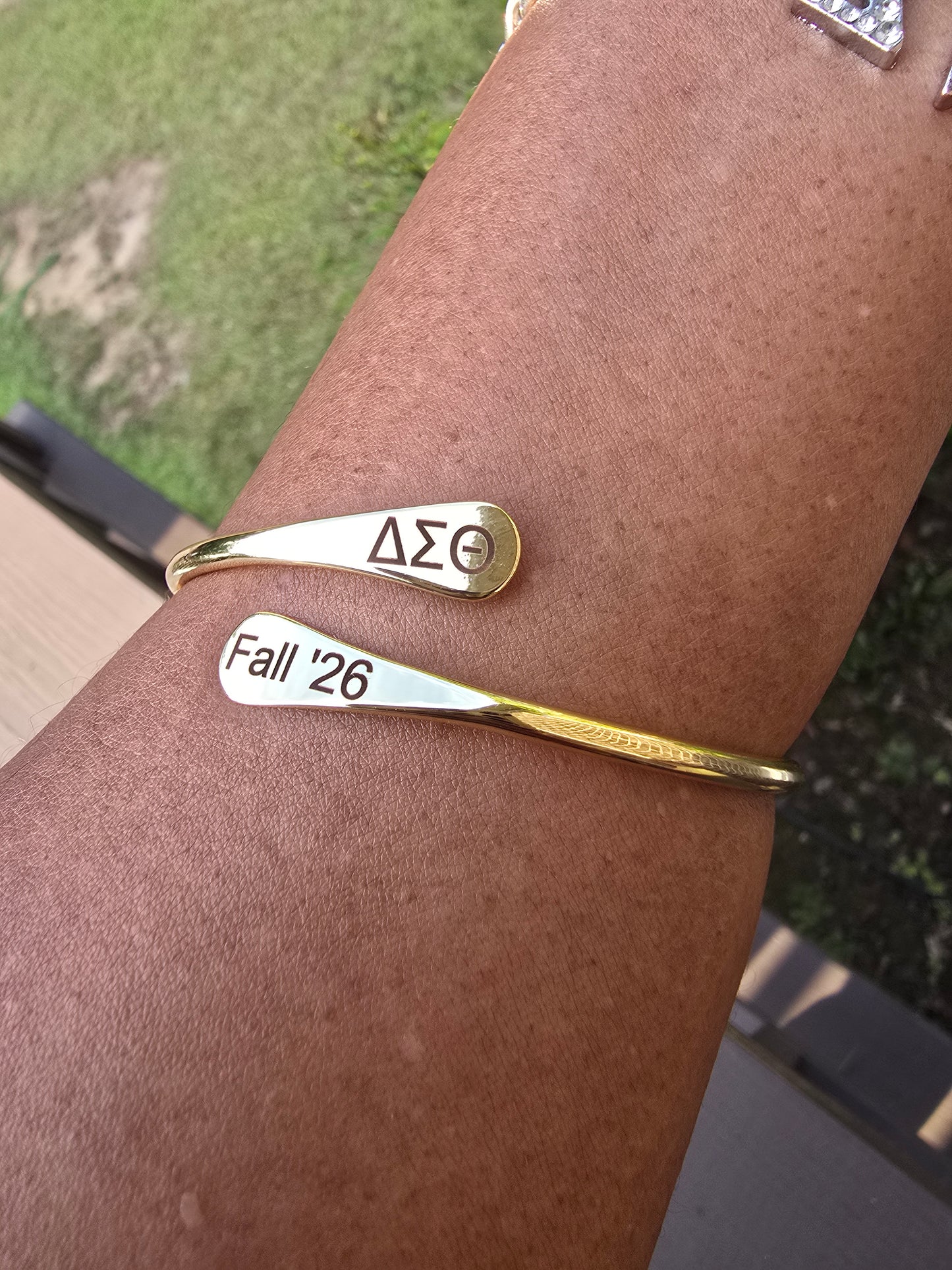 Delta Sigma Theta Fall 2026 Cuff Bracelet Available in Gold and Silver