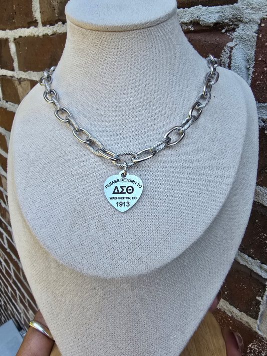 Tiff Inspired Charm Delta Sigma Theta Sorority Chunky Necklace
