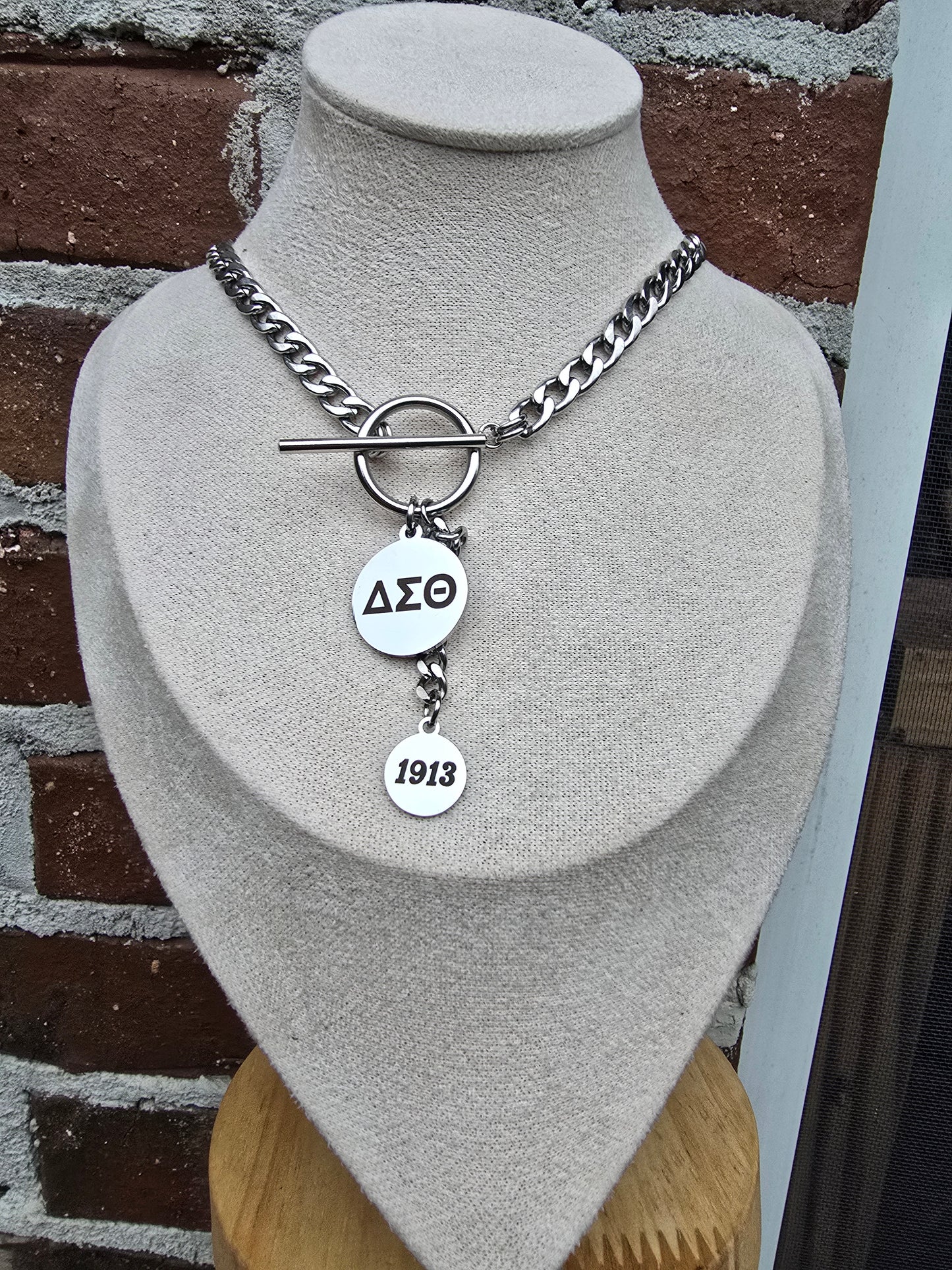 Delta Sigma Theta Sorority Mixed Metal Necklaces - Mixed Metal Sorority Necklace - Delta Sigma Theta Jewelry