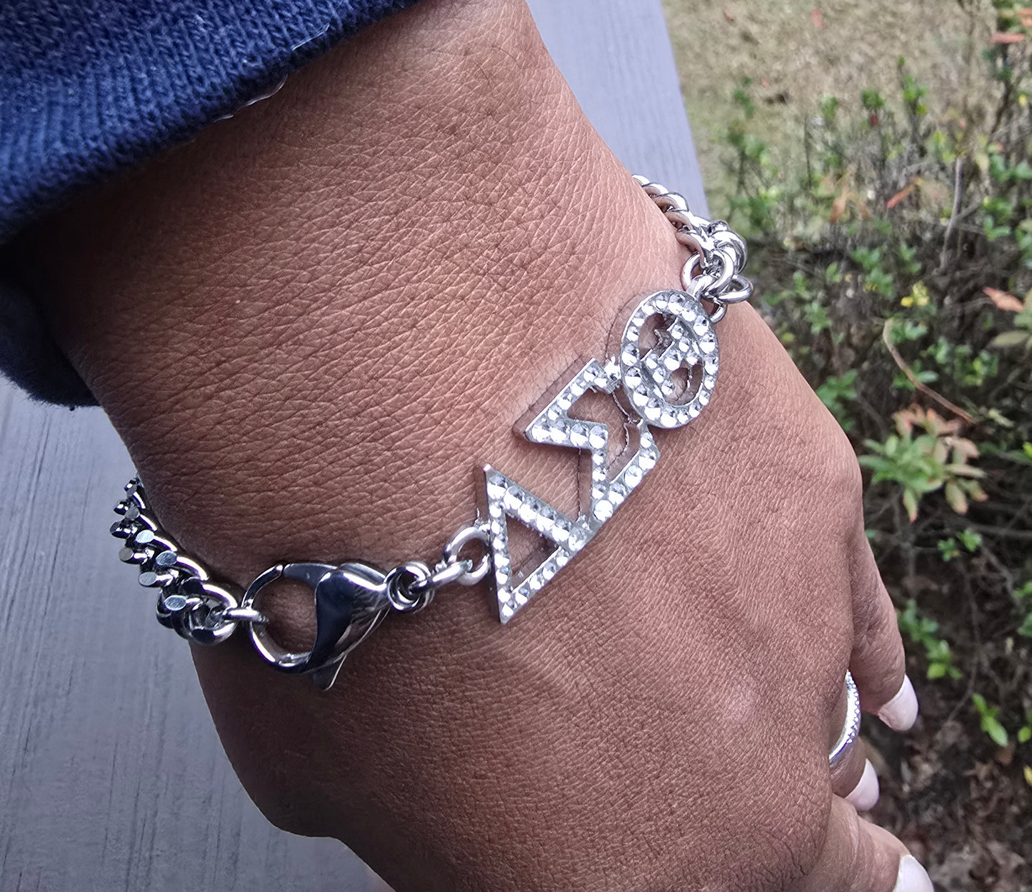 Delta Sigma Theta Greek Letter Chunky Link Sorority Bracelet