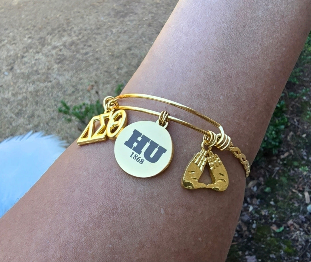 Hampton University Delta Bracelet - HBCU - Delta Sigma Theta Bracelet - Sorority Bracelet - DST University bracelet - Sorority Jewelry - HU 1868