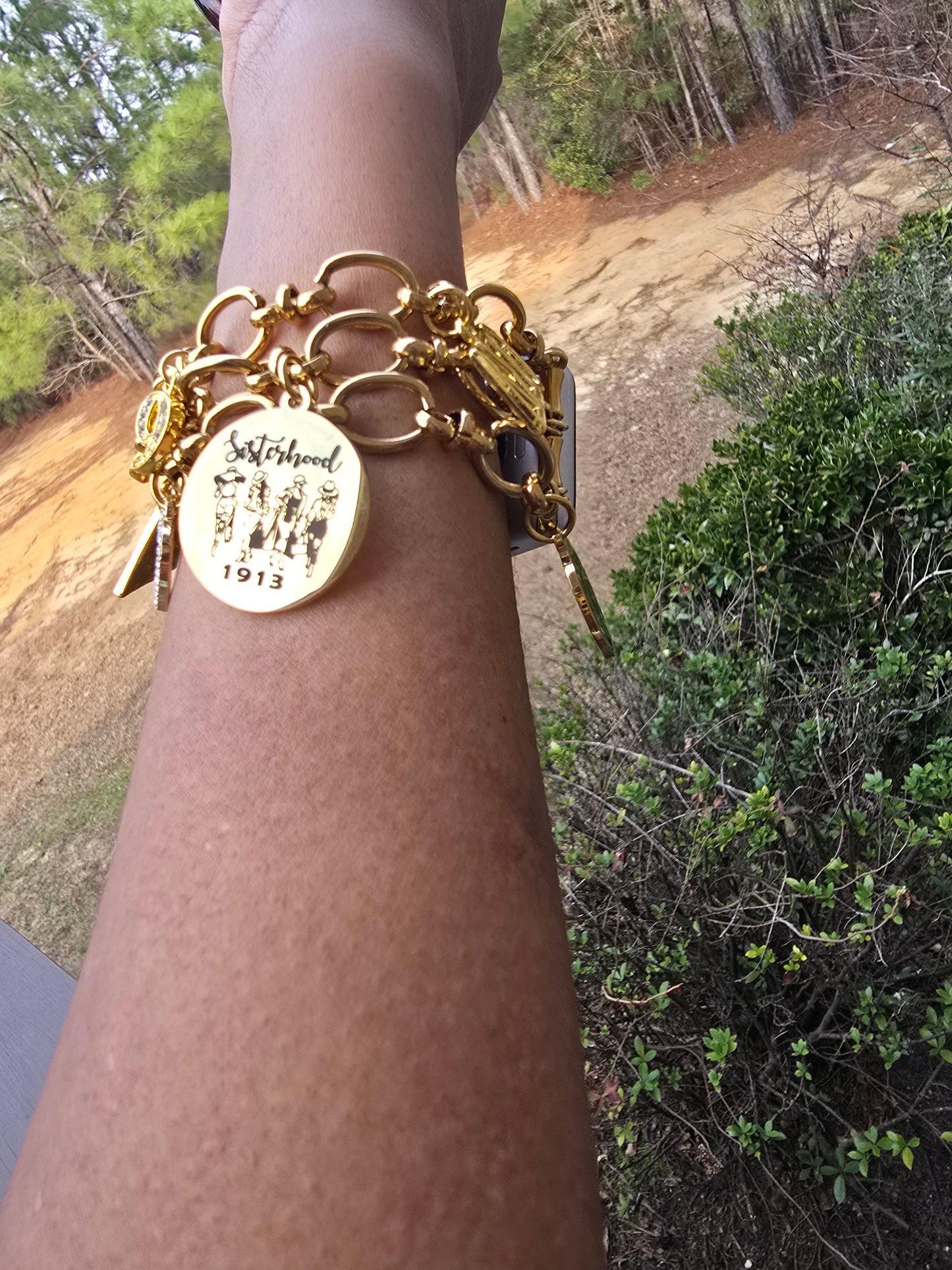 Stainless Steel Link Delta Watch Band - Delta Sigma Theta Watch Band - Sorority Watch Band - DST Watch Band - Delta Apple Watch Band (please message with line number if would like added to design)