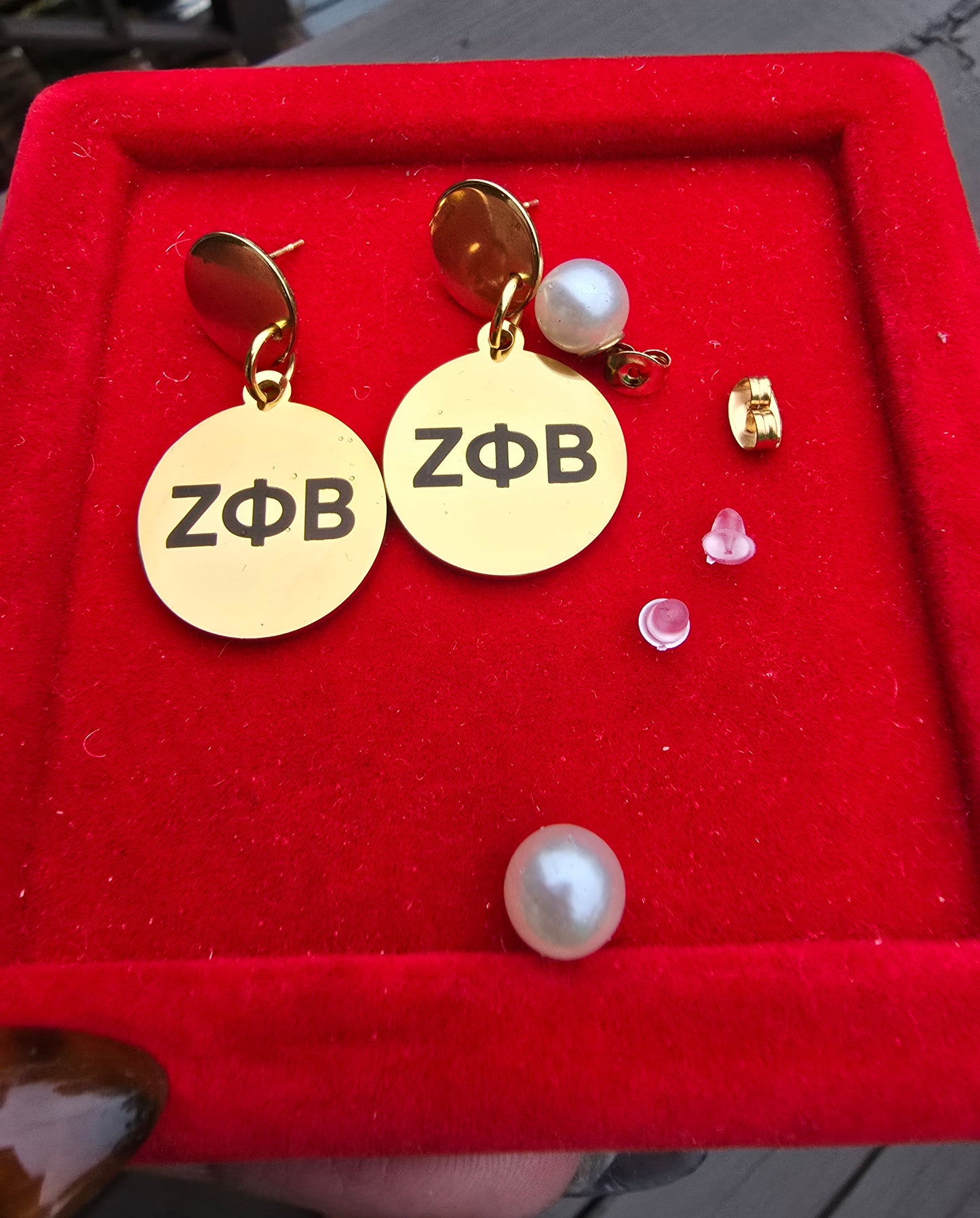 Zeta Phi Beta Dangling Earrings - Z Phi B Earrings - Zeta Phi Beta earrings - Sorority Jewelry - Jewelry - FREE SHIPPING