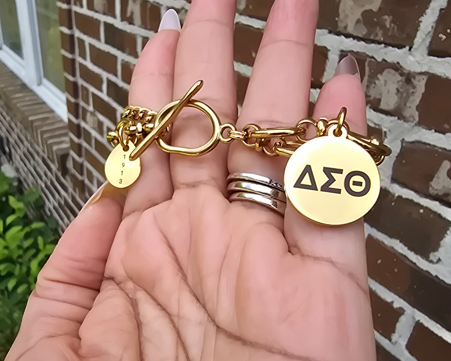 Delta Sigma Theta Sorority Bracelet Available In Gold & Silver