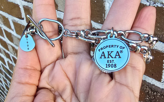 Property of AKA Sorority Custom Fit Bracelet