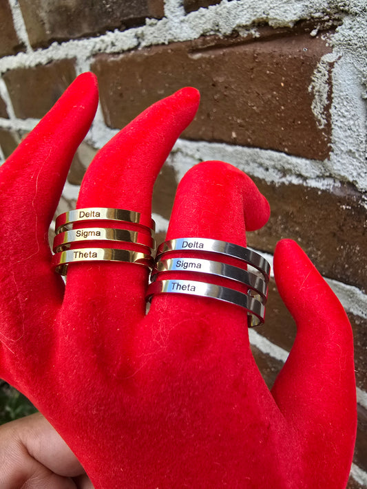 Delta Sigma Theta Adjustable Ring - DST Ring - Delta Sigma Theta Toe Ring - Sorority Jewelry - 1913 Ring - Sorority Ring