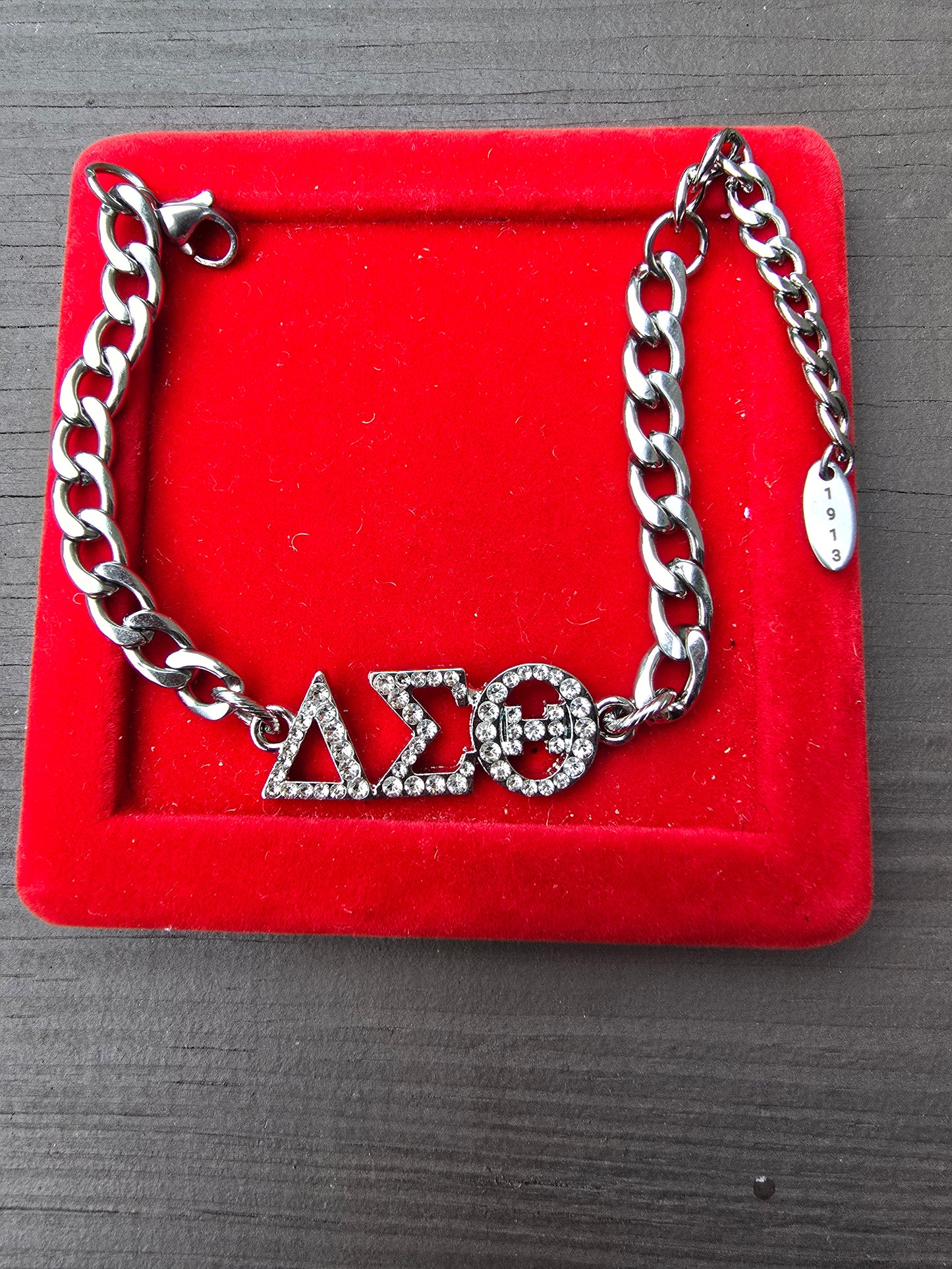 Delta Sigma Theta Greek Letter 7mm Link Sorority Bracelet
