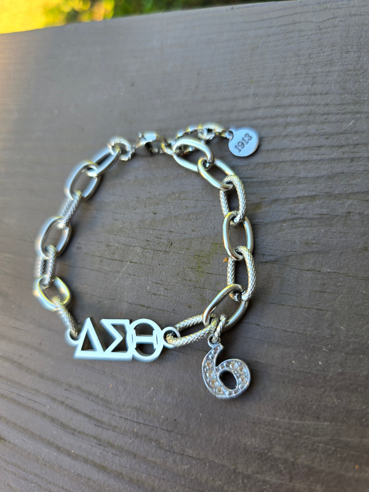 Delta Sigma Theta Greek Letter Chunky Link Sorority Bracelet