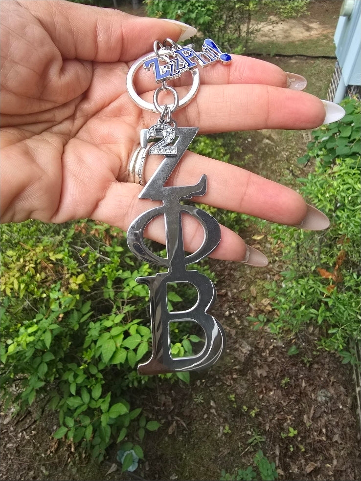Large Zeta Phi Beta Handbag Charm/Key Ring -  Zeta Phi Beta Purse Charm - Sorority Charm/Key Ring - Z Phi B Purse Charm/Key Ring