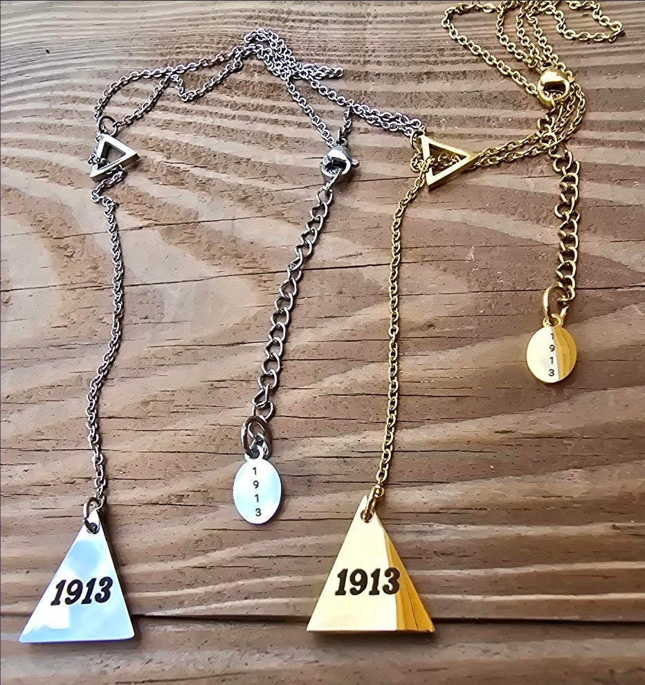 Delta Sigma Theta Sorority 1913 earrings available in silver and gold