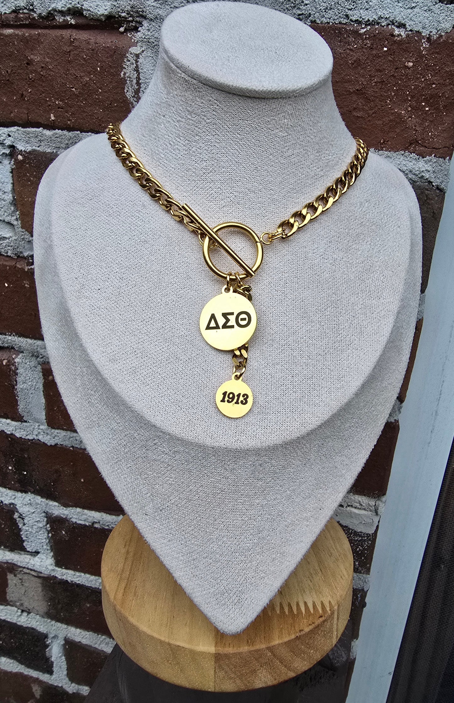 Delta Sigma Theta Sorority Mixed Metal Necklaces - Mixed Metal Sorority Necklace - Delta Sigma Theta Jewelry