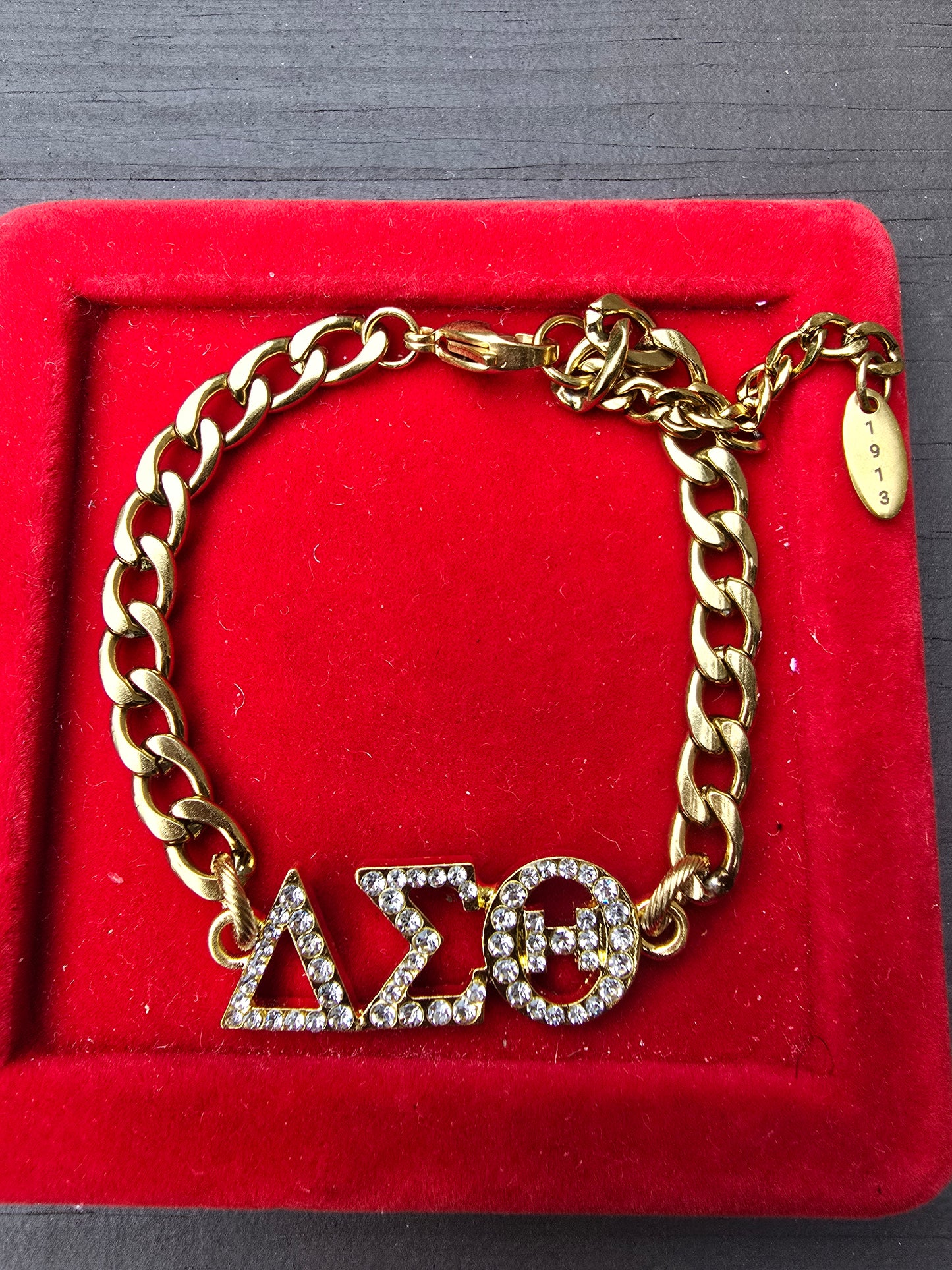 Delta Sigma Theta Greek Letter 7mm Link Sorority Bracelet