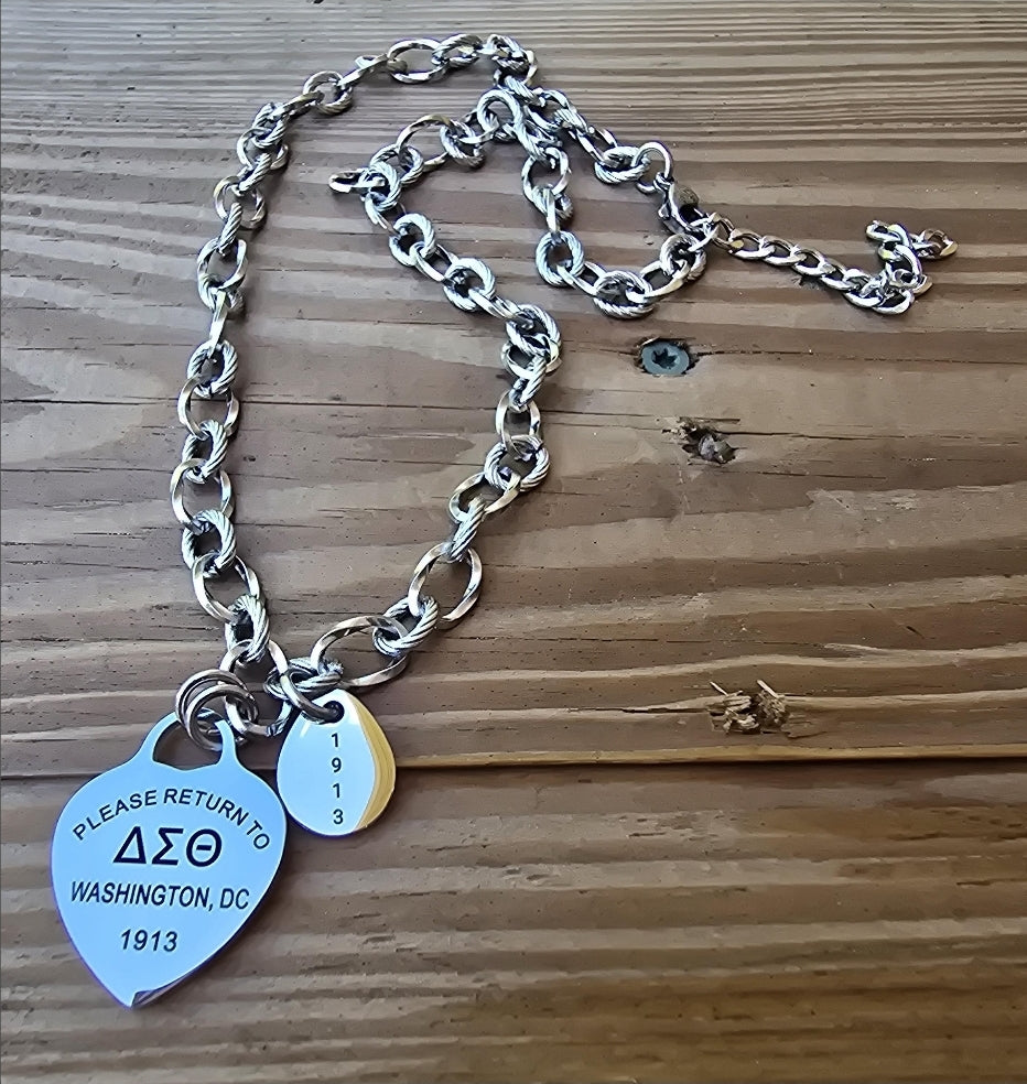 Tiff Inspired Charm Delta Sigma Theta Sorority Chunky Necklace