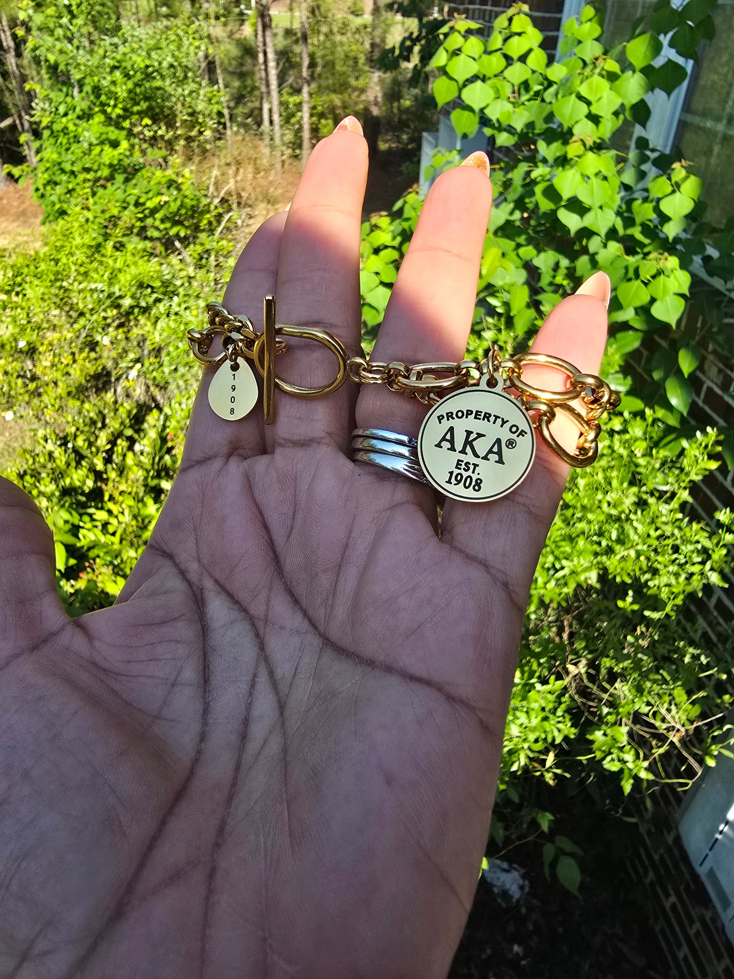 Property of AKA Sorority Custom Fit Bracelet