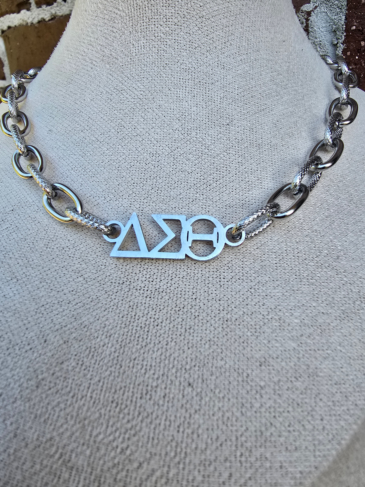 Delta Sigma Theta Greek Letter Chunky Link Sorority Necklace