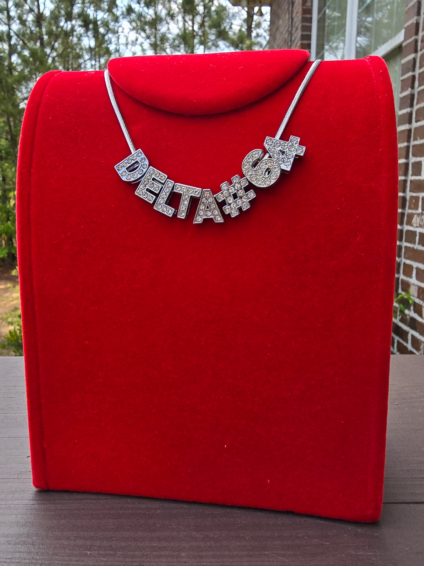 Personalized Delta Sigma Theta Bling Line number necklaces - Line Number Custom Necklace - Delta Line number necklace