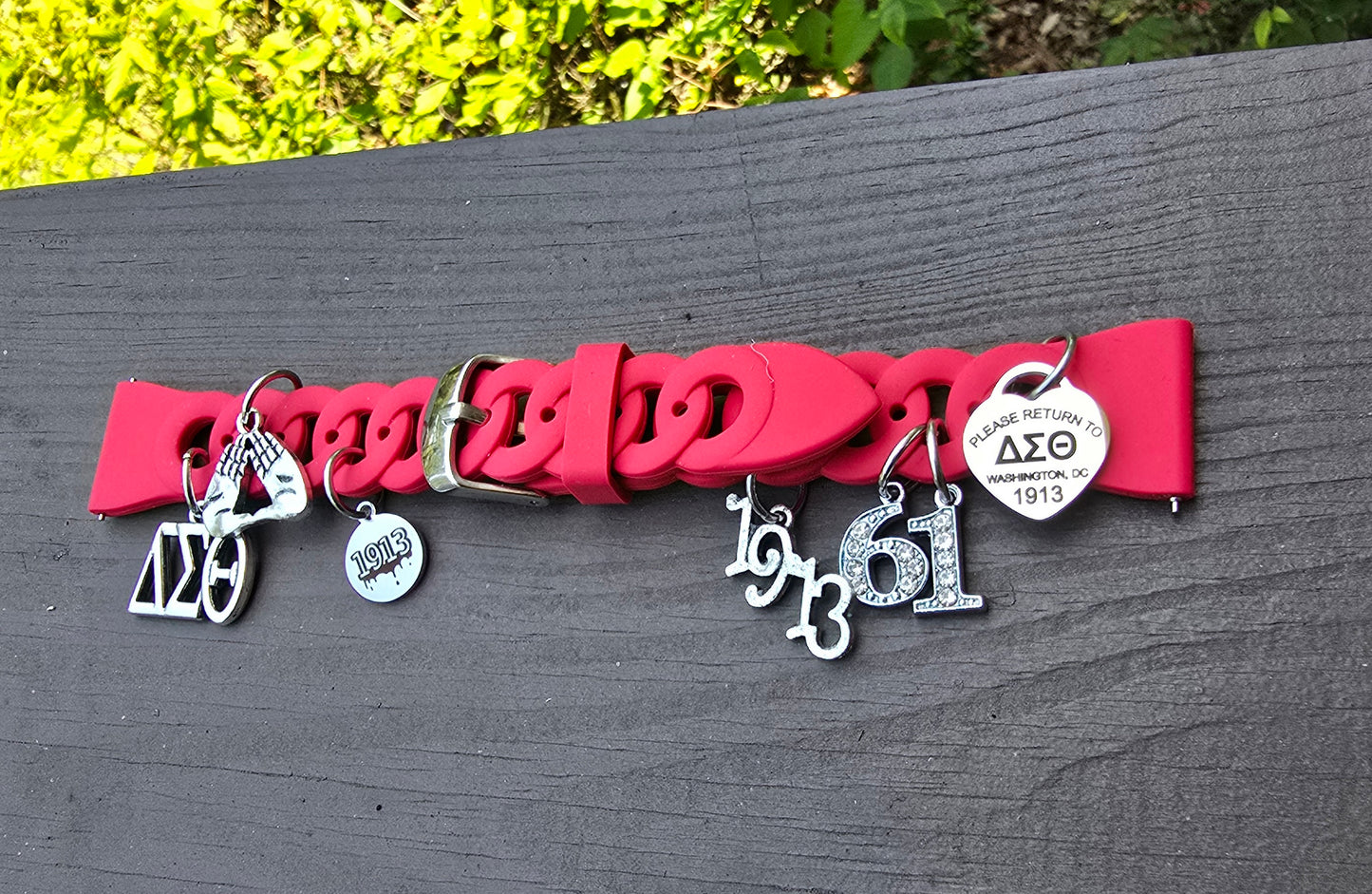 Delta Sigma Theta Silicone Apple Watch Band - Delta Sigma Theta Apple Watch Band- Sorority Watch Band - DST Watch Band - Delta Watch Band