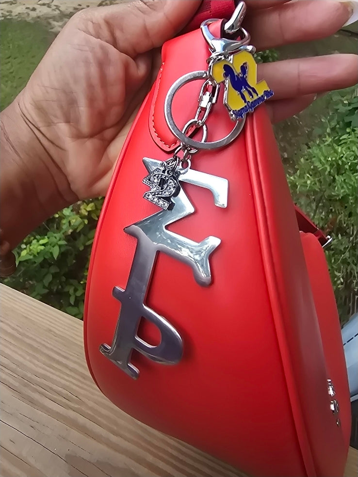 Large Sigma Gamma Rho Handbag Charm/Key Ring - Sigma Gamma Rho Purse Charm - Sorority Charm/Key Ring - SGRho Purse Charm/Key Ring