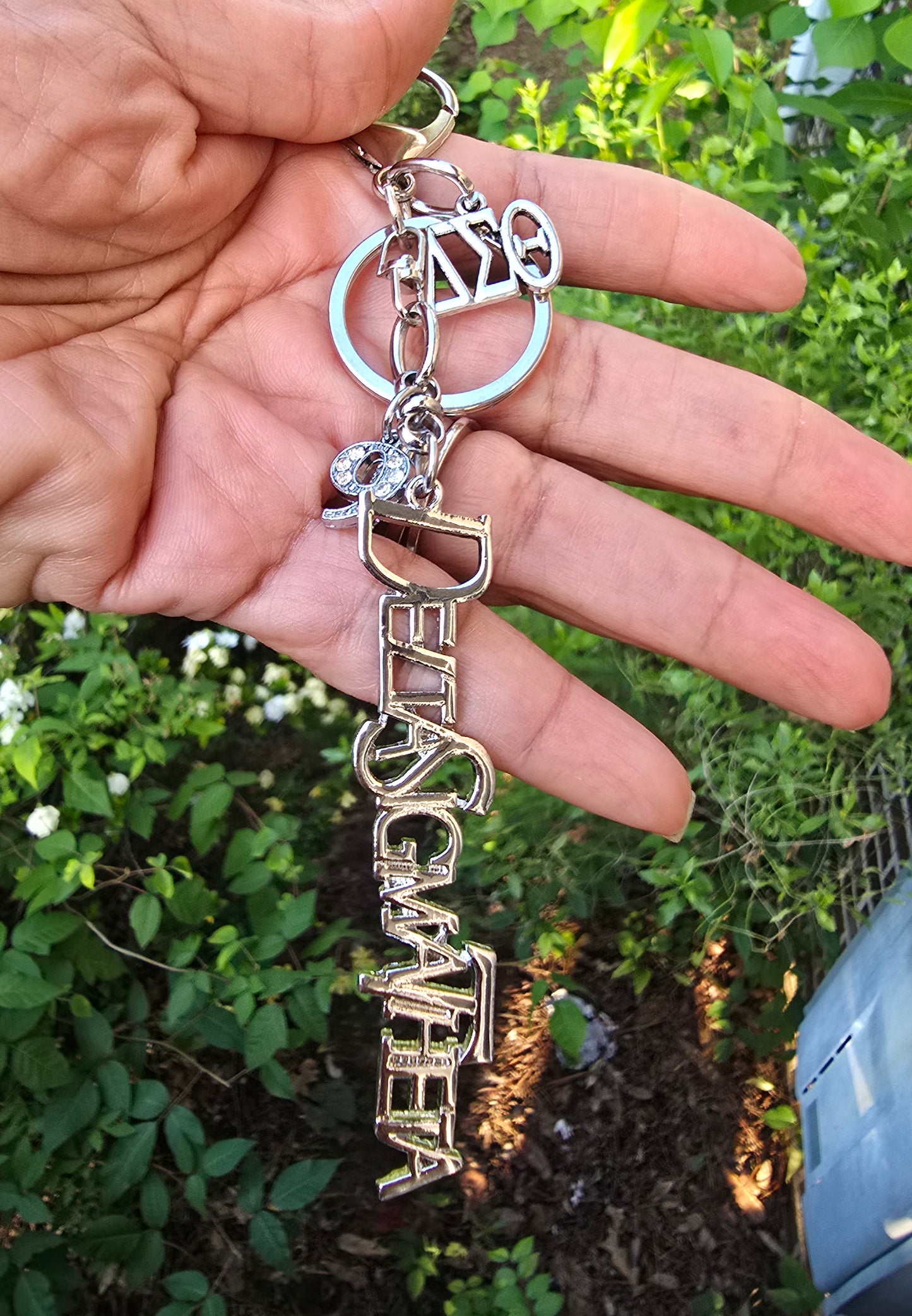 DST Handbag Charm/Key Ring - Gold Delta Sigma Theta Purse Charm - Sorority Charm/Key Ring - DST Purse Charm/Key Ring - Sorority Purse Charm/Key Ring - 1913 Purse Charm/ Key Ring