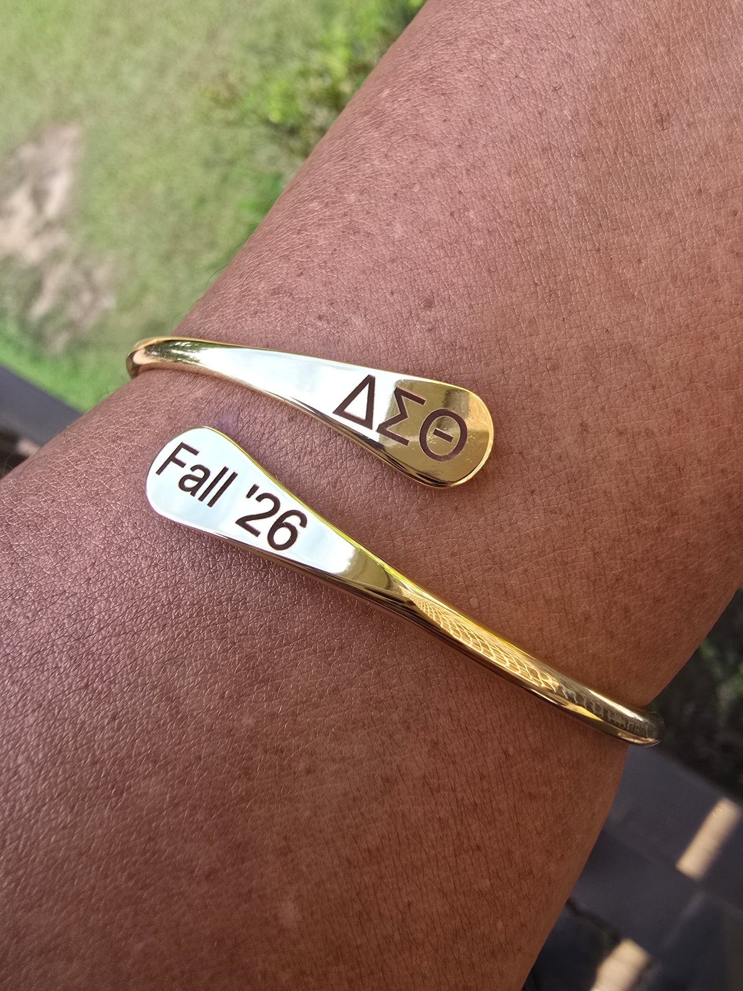 Delta Sigma Theta Fall 2026 Cuff Bracelet Available in Gold and Silver