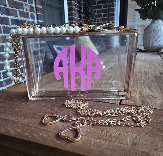 Alpha Kappa Alpha Handbag - Alpha Kappa Alpha Crossbody - AKA Clutch Handbag - Sorority Purse - AKA Stadium Purse