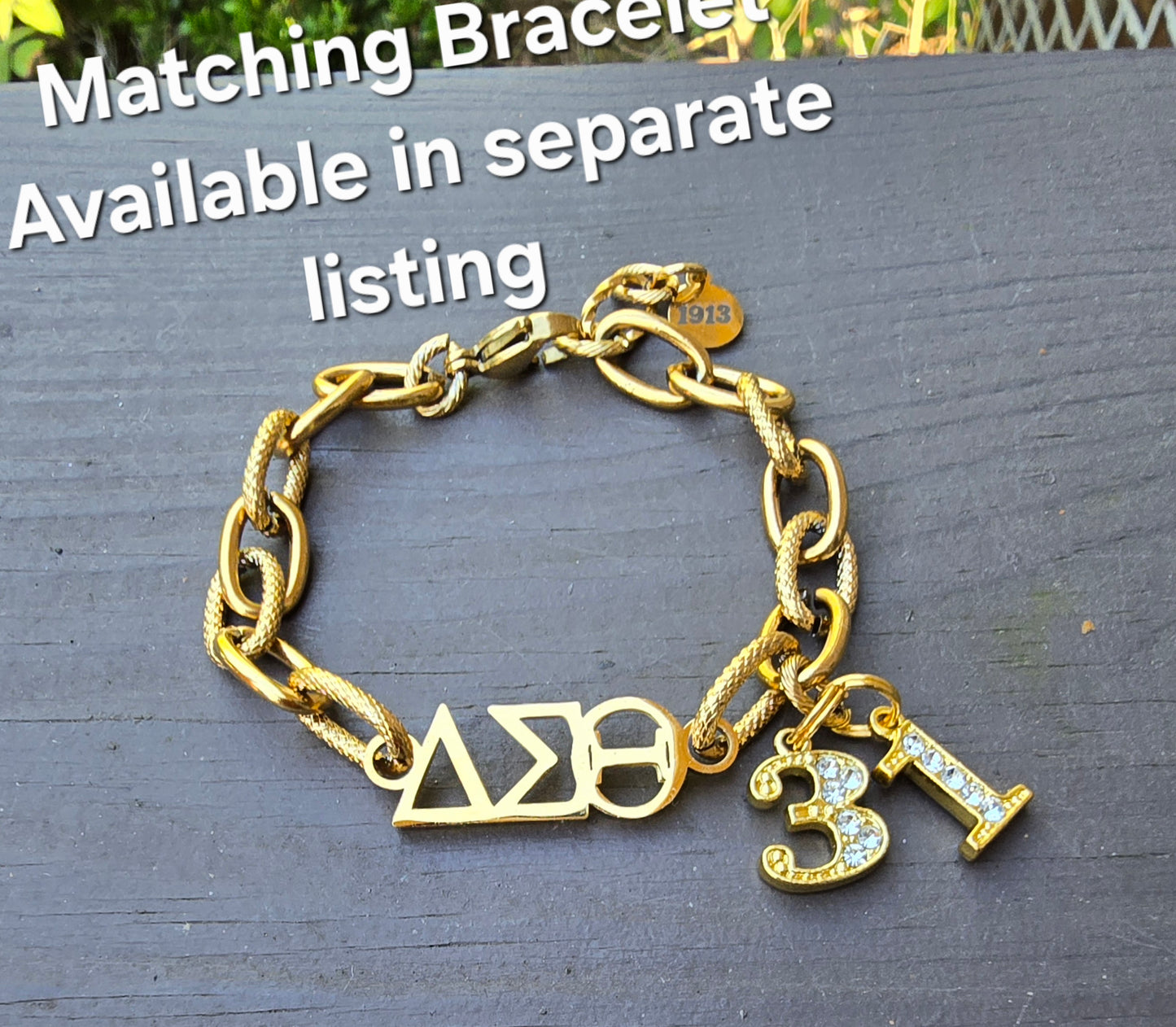 Delta Sigma Theta Greek Letter Chunky Link Sorority Necklace