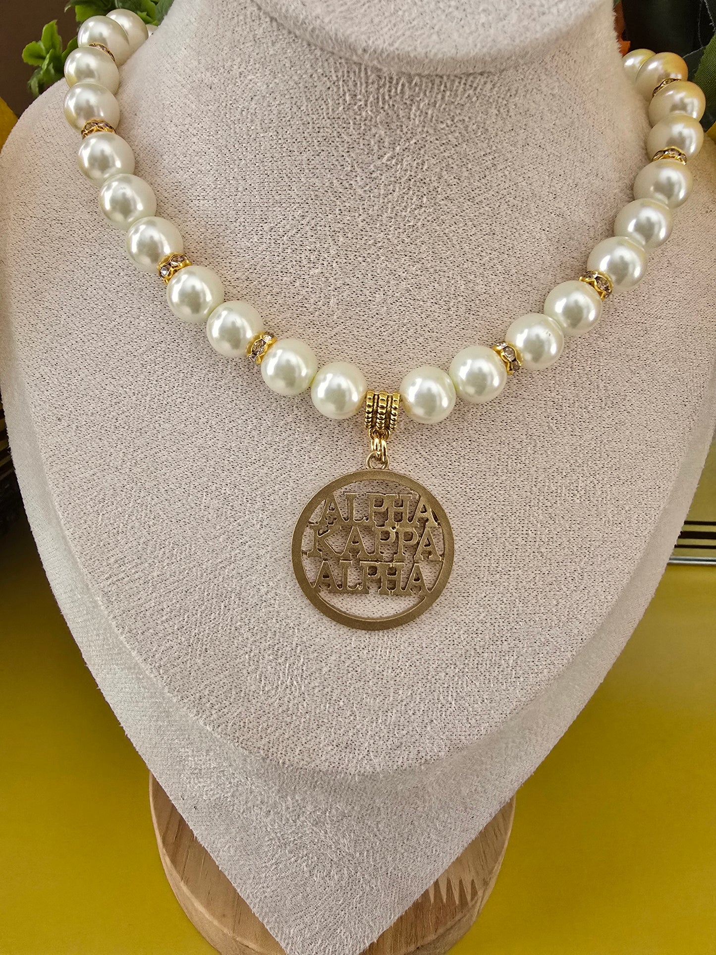 Alpha Kappa Alpha Pearl Sorority Necklaces Available in Silver