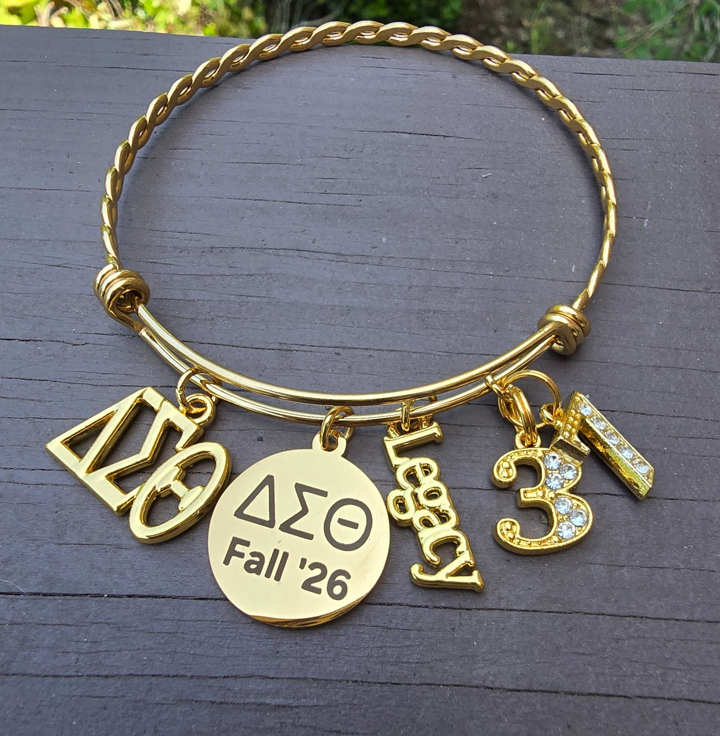 Delta Sigma Theta Fall 2026 Legacy with Line Number Charm Bracelet