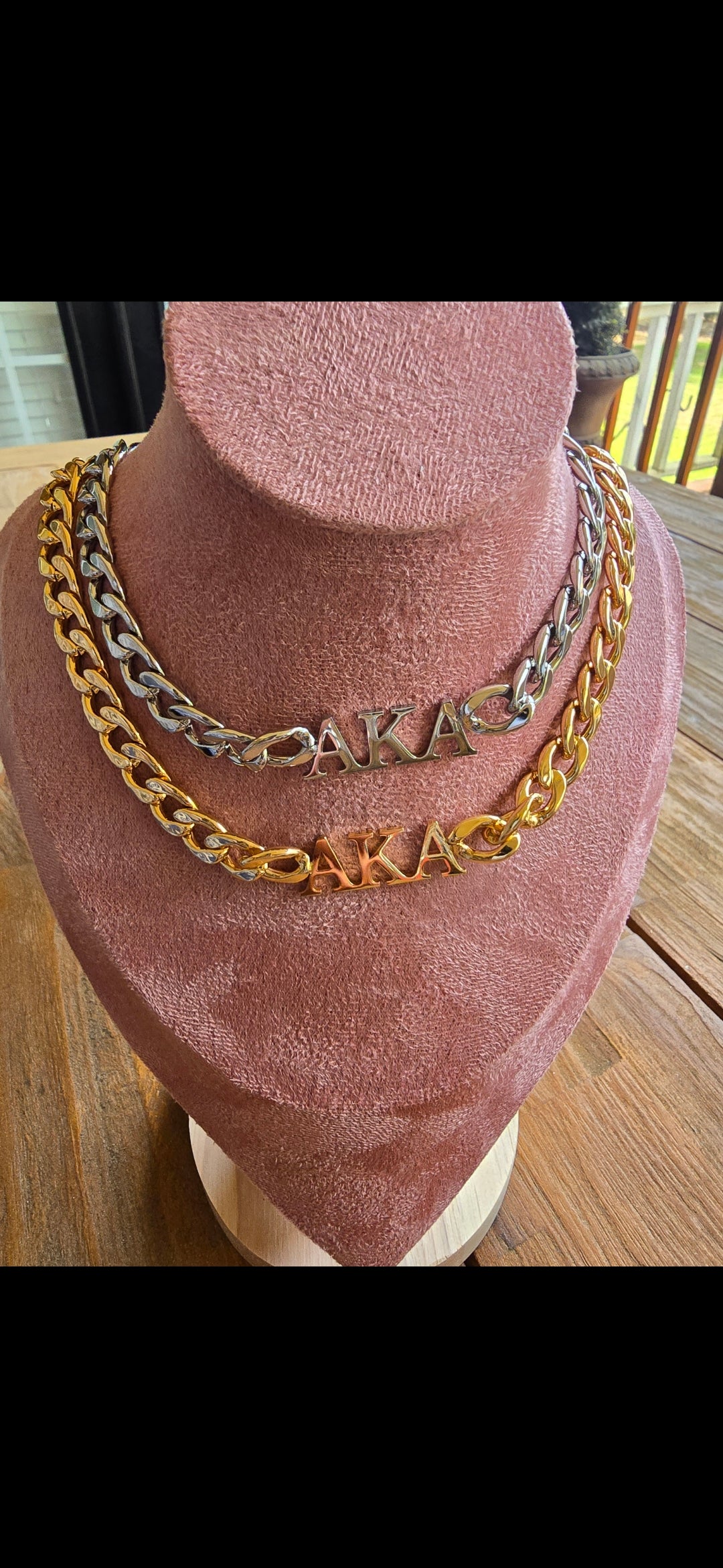 AKA 8mm Cuban Link - Sorority necklace - Alpha Kappa Alpha Jewelry - AKA gift - HBCU - Divine Nine Sororities