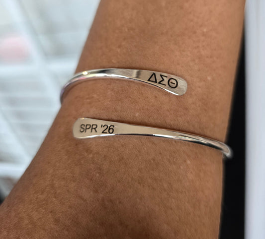 Delta Spring 2026 Adjustable Cuff Bracelet - HBCU Bracelet Delta Sigma Theta Bracelet - DST - Spring 2026 - Sorority Jewelry