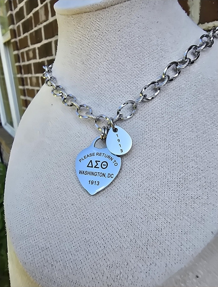 Tiff Inspired Charm Delta Sigma Theta Sorority Chunky Necklace