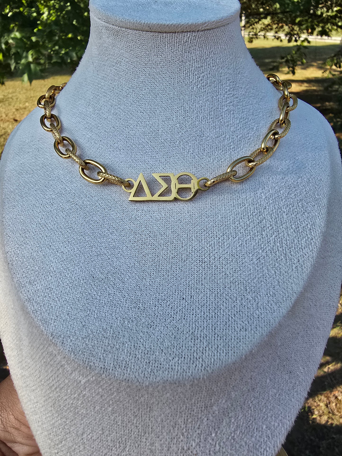 Delta Sigma Theta Greek Letter Chunky Link Sorority Necklace