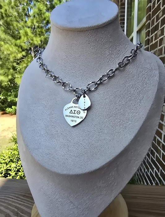 Tiff Inspired Charm Delta Sigma Theta Sorority Chunky Necklace