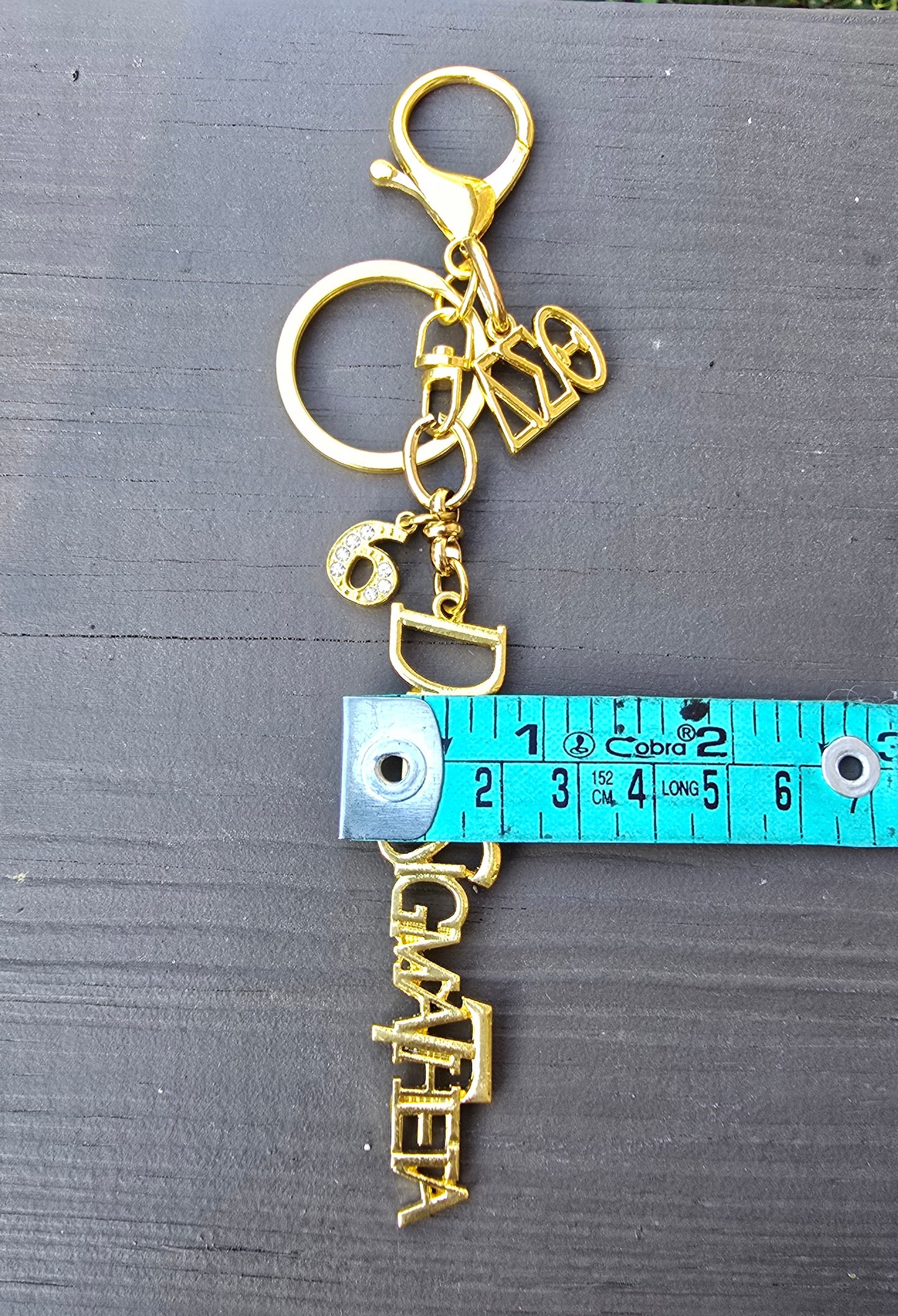 DST Handbag Charm/Key Ring - Gold Delta Sigma Theta Purse Charm - Sorority Charm/Key Ring - DST Purse Charm/Key Ring - Sorority Purse Charm/Key Ring - 1913 Purse Charm/ Key Ring
