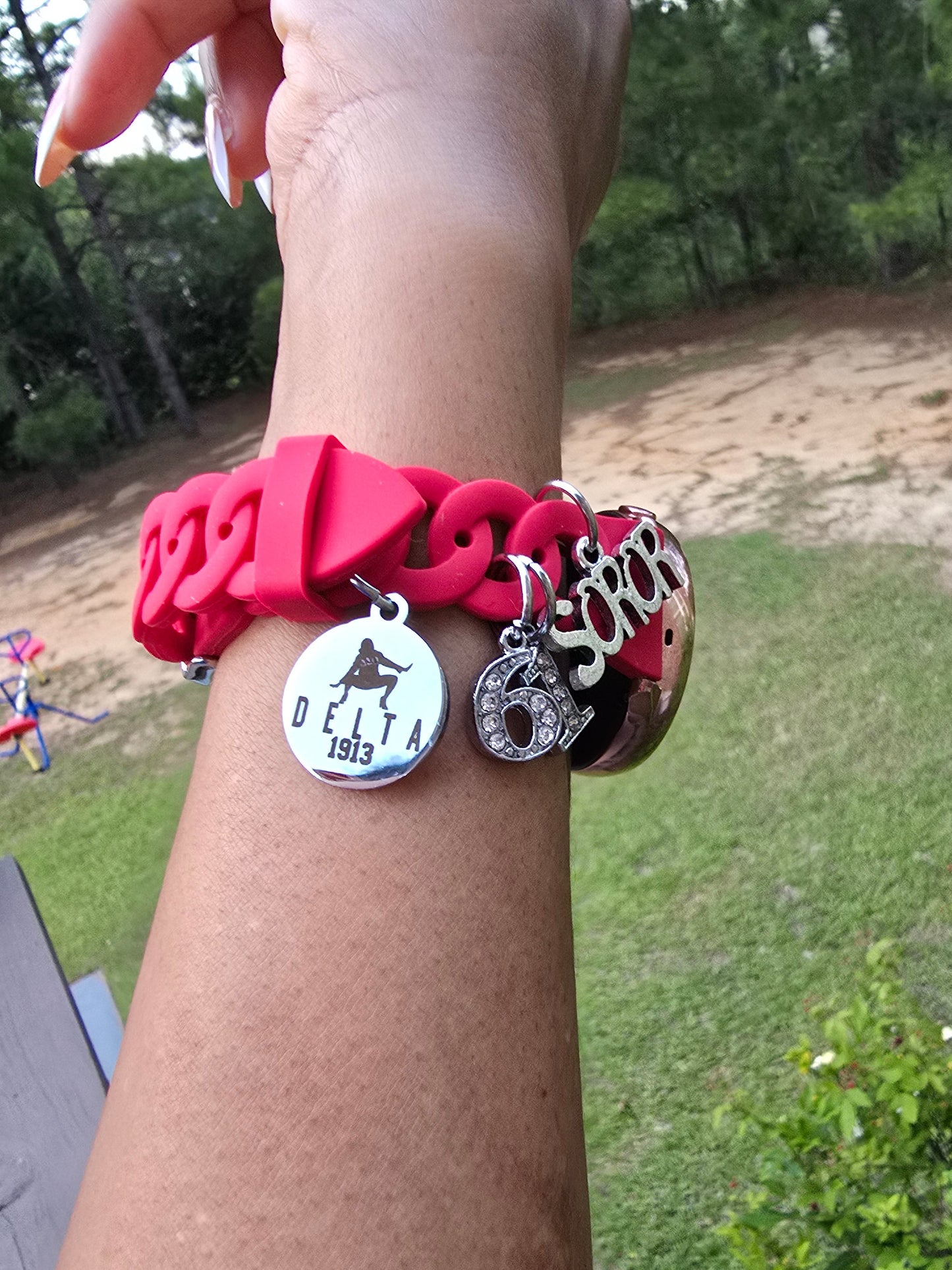 Delta Sigma Theta Silicone Apple Watch Band - Delta Sigma Theta Apple Watch Band- Sorority Watch Band - DST Watch Band - Delta Watch Band