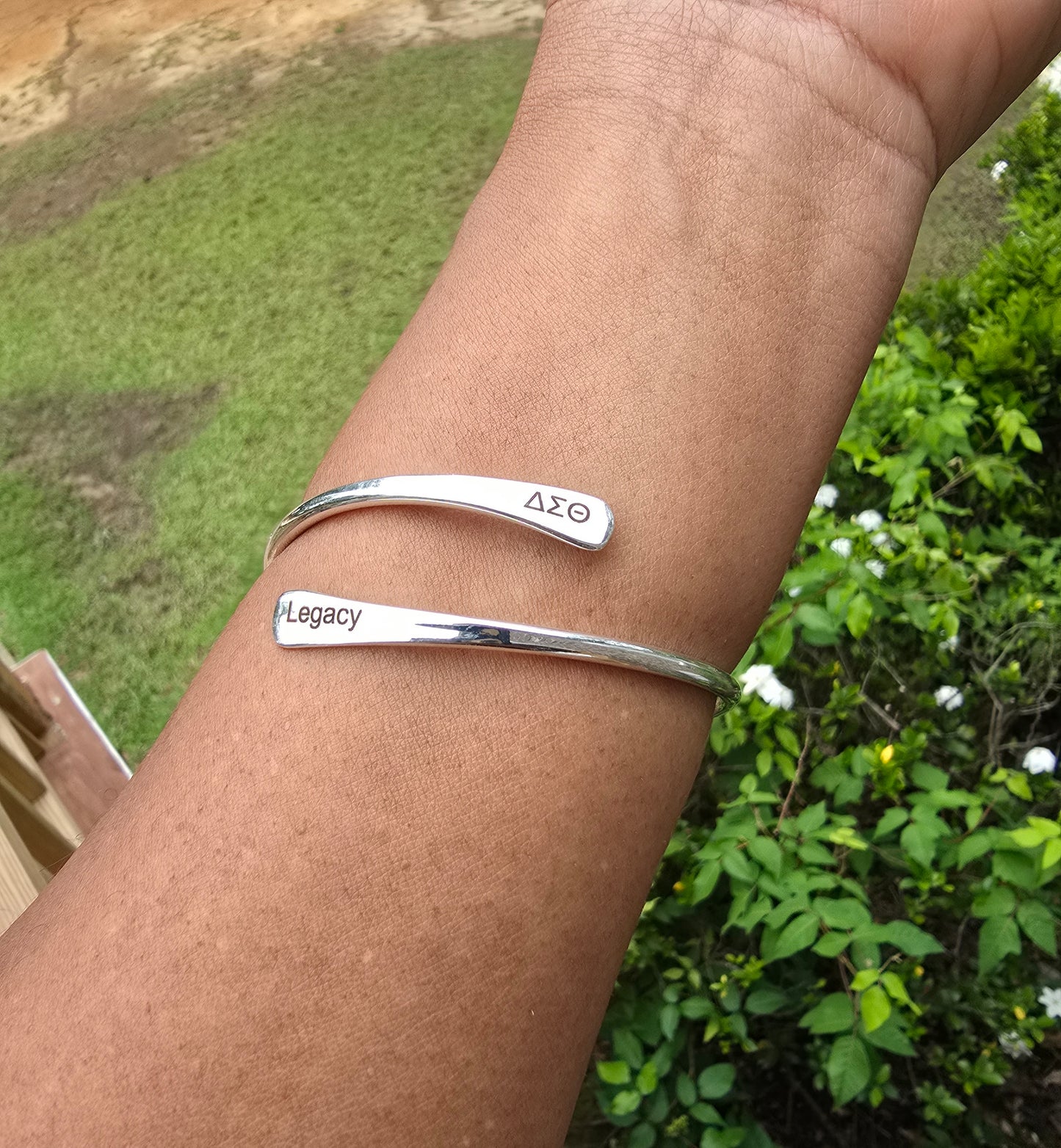 Delta Adjustable Sorority Cuff Bracelet Available In Gold and Silver