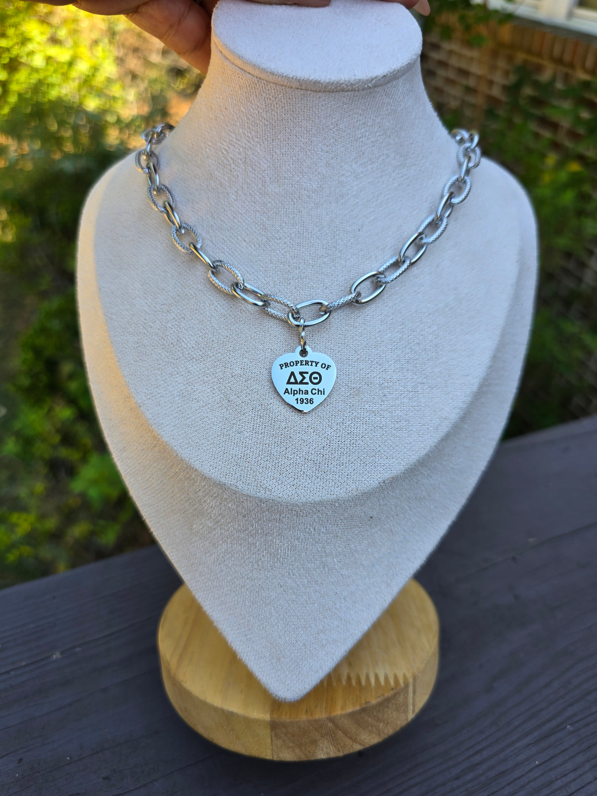 Property of Delta Sigma Theta Sorority Alpha Chi 1936 Custom Necklace